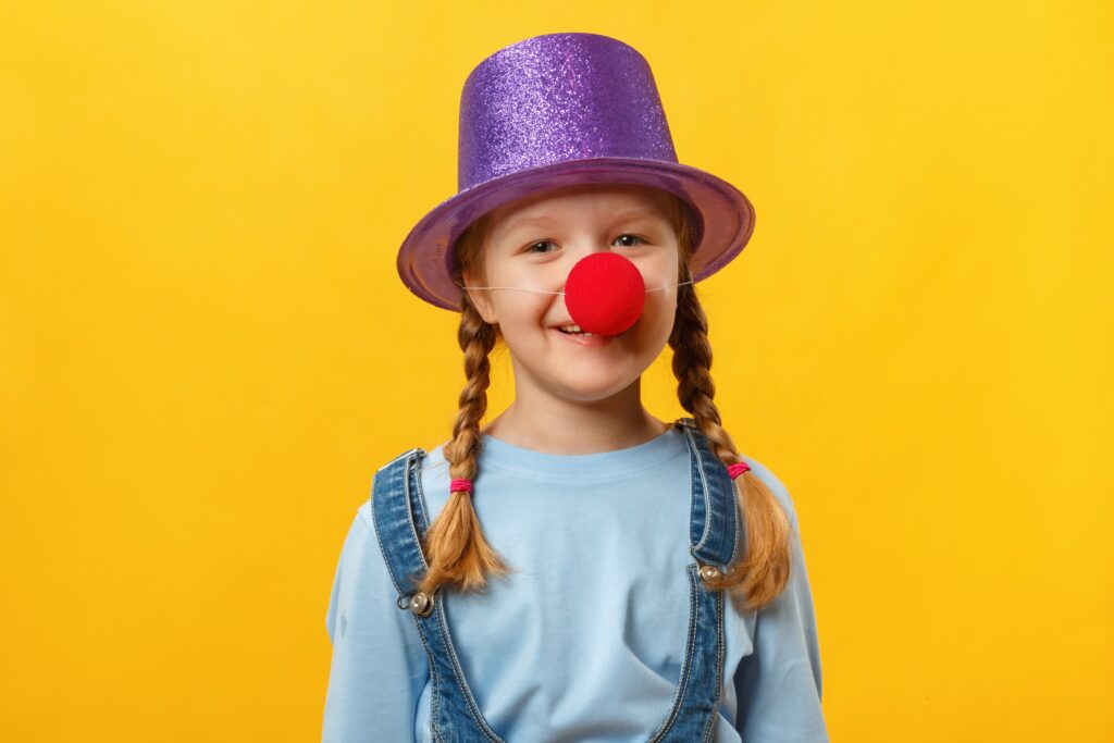 child-clown-hat-and-red-nose